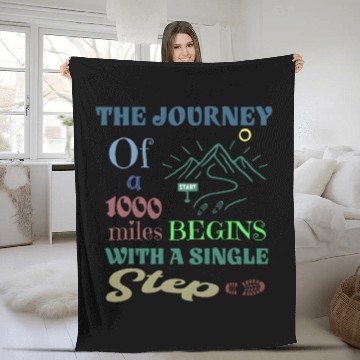 Discover The journey of a thousand miles begins with a sing Fleece Blankets