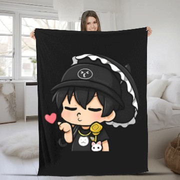 Discover Chibi Joneda Blowing Kiss Fleece Blankets