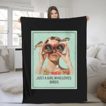 Discover Just a Girl who loves Birds - Birdwatching Fleece Blankets