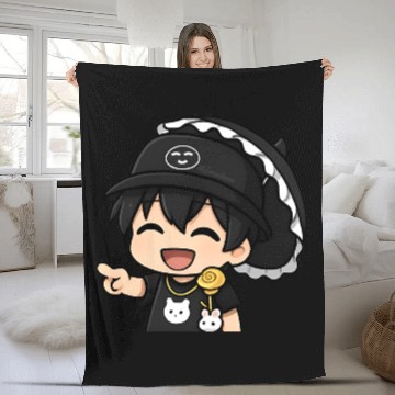 Discover Chibi Joneda Laugh Fleece Blankets