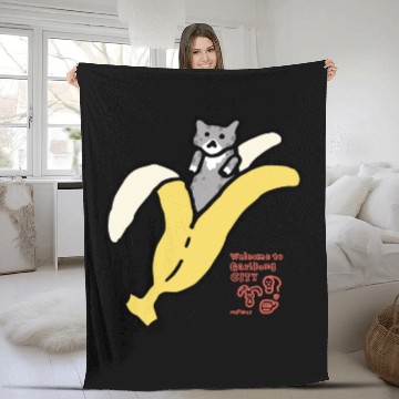 Discover Bananyang - 020. Gray Spotted Tuxedo Fleece Blankets