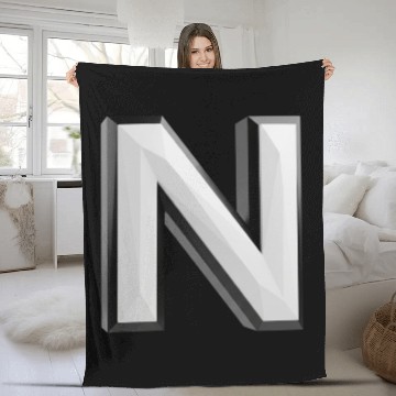 Discover 3D Geometric Letter N Design Fleece Blankets