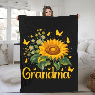 Discover Grandma Sunflower Appreciation Design Fleece Blankets