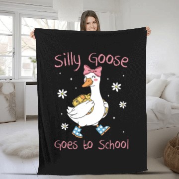 Discover Silly Goose Back to School Funny Fleece Blankets
