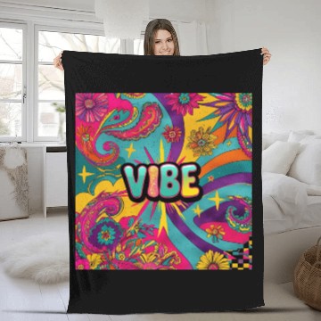 Discover Stay Wild - Psychedelic Boho 70s Vibes Fleece Blankets