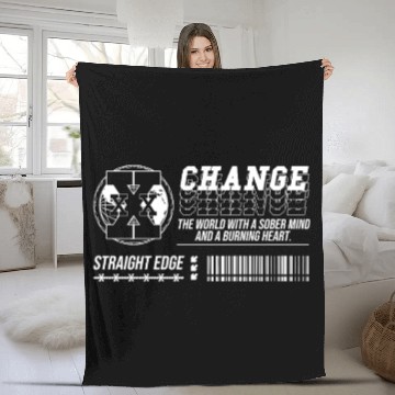 Discover Straight Edge Vegan, Against Drugs, Punk Fleece Blankets
