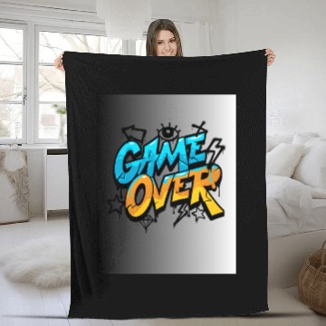 Discover Graffiti Style Game Over Illustration Fleece Blankets