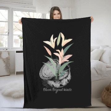 Discover Lily Can Recycle Sustainable Floral Design Eco Art Fleece Blankets