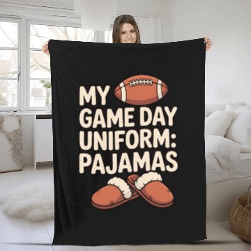 Discover Game Day Pajama Humor Graphic Fleece Blankets