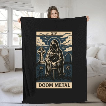 Discover Dooom Metal Tarot Card – Shadows, Sorcery & Solitud Fleece Blankets