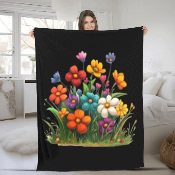 Discover Vibrant Spring Blossom Garden Design Fleece Blankets
