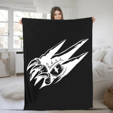 Discover Dragon Eye Claw Rip White Outline Fleece Blankets