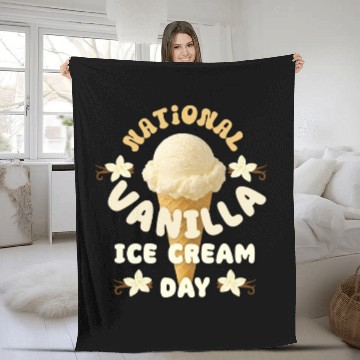 Discover National Vanilla Ice CreaM Day Design Fleece Blankets
