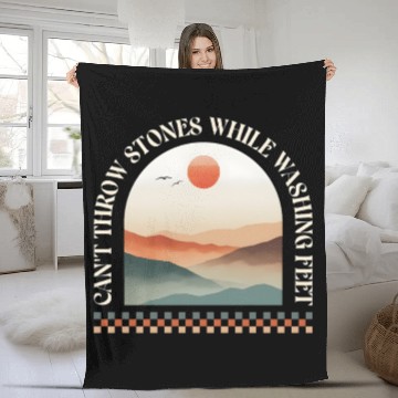 Discover Canyon Sunset Inspirational Can't Throw Stones Fleece Blankets