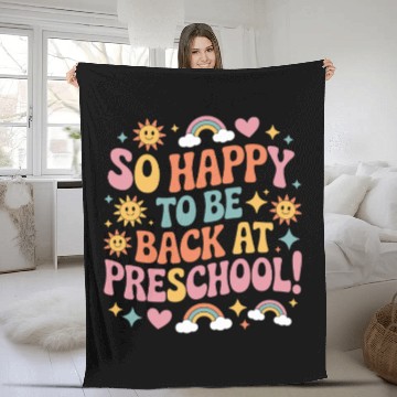 Discover Funny Back to School Preschool Teacher Fleece Blankets