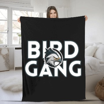 Discover Eagle Head Bird Gang Logo Design Fleece Blankets