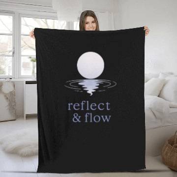 Discover Reflect & Flow – Moon and Water Minimal Design Fleece Blankets