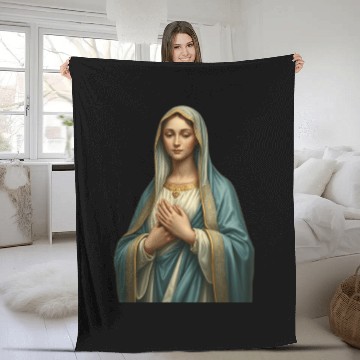 Discover Madonna and Child Divine Embrace Fleece Blankets