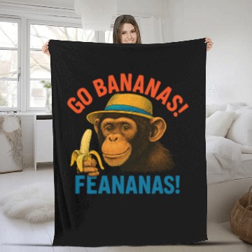 Discover Smart Monkey Chillin’ – Banana & Hat Summer Fun Fleece Blankets
