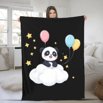 Discover Panda in the Clouds Fleece Blankets