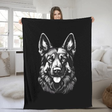 Discover German Shepherd guard dog dad pet beautiful puppy Fleece Blankets