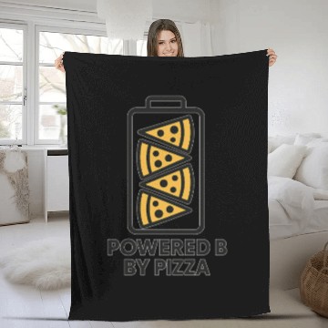 Discover Powered by Pizza – Funny Fleece Blankets for Pizza Lovers