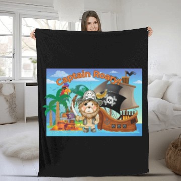 Discover Pirate Lion Captain Roary Design Fleece Blankets
