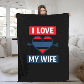 Discover I love my wife  Fleece Blankets