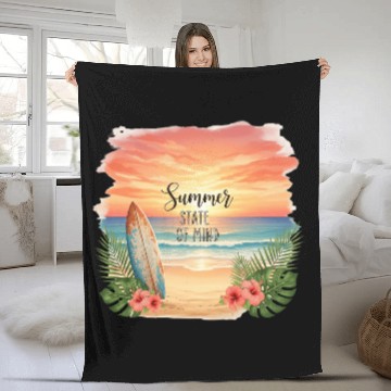 Discover Summer State of Mind Sunset Fleece Blankets