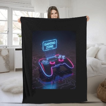 Discover Gaming Cyberpunk Controller Fleece Blankets