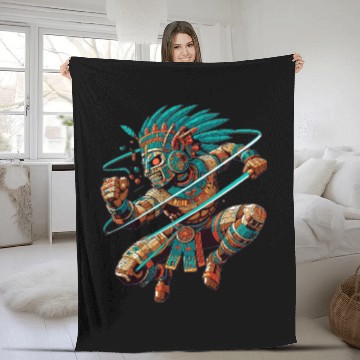 Discover Aztec Warrior - Inca Maya Mayans Fleece Blankets