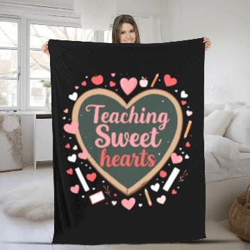 Discover Teaching Sweet Hearts Cookie Design Fleece Blankets