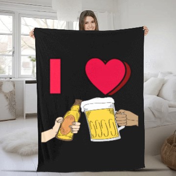 Discover I LOVE BEER #1 Fleece Blankets