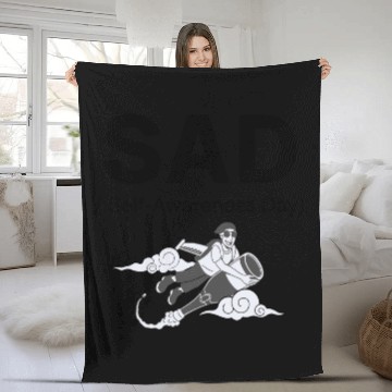 Discover SAD – Self-Awareness Day Fleece Blankets for Happy Lone Wolves