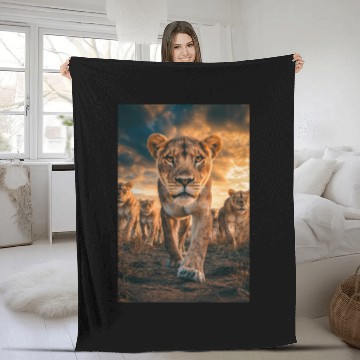 Discover Fearless Lioness Leading the Pride Fleece Blankets