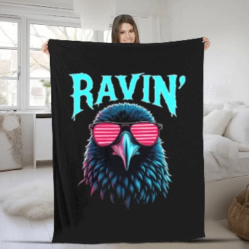 Discover Ravin' Rave Festival Fun with Cool Raven Fleece Blankets