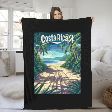 Discover Costa Rica Tropical Paradise Adventure Beach Fleece Blankets