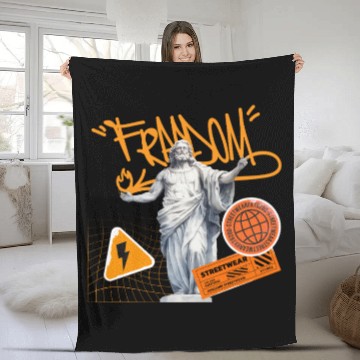Discover Graffiti Sculpture Streetwear  Fleece Blankets