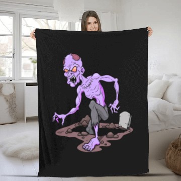 Discover Horror Zombie Monster Illustration Fleece Blankets