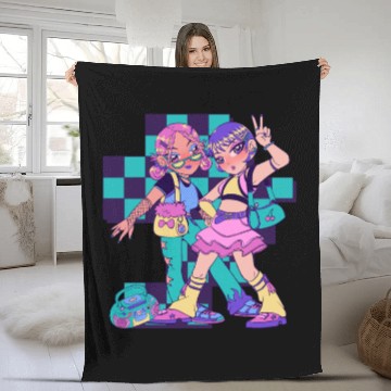 Discover Purple And Green Bold Girl Fleece Blankets