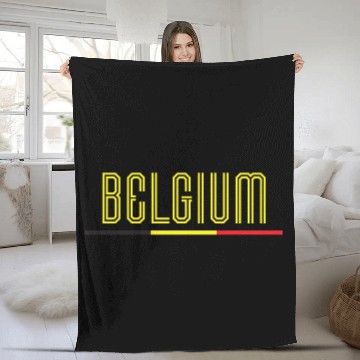 Discover Bright Typography Belgium Flag Design Fleece Blankets