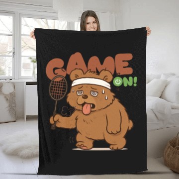 Discover Tennis Bear with Headband and Sweat Fleece Blankets