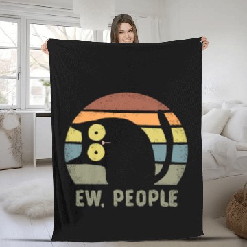 Discover ew people funny cat gift idea Fleece Blankets