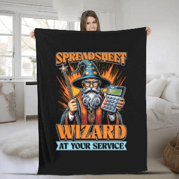 Discover Accounting Spreadsheet Wizard Bookkeeper Auditor Fleece Blankets