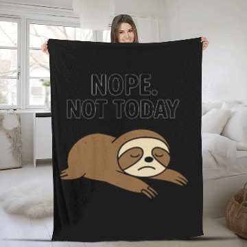 Discover Lazy Sloth Mood Fleece Blankets