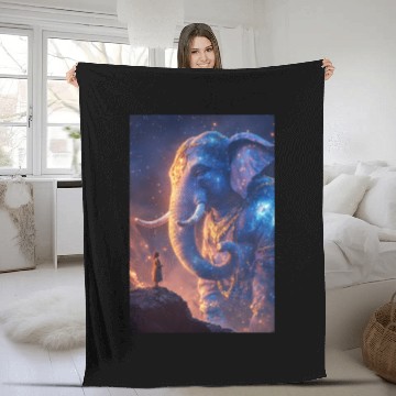 Discover Celestial Elephant Guardian Fleece Blankets