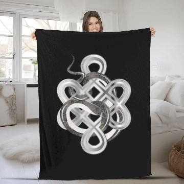 Discover Silver Snake Knot – Mystical & Elegant Fleece Blankets