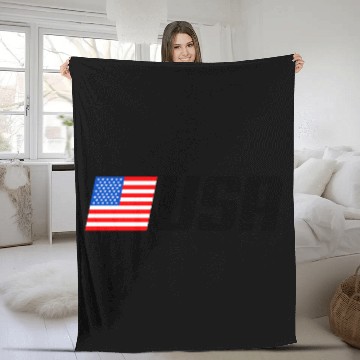 Discover Patriotic American Flag Silhouette Fleece Blankets