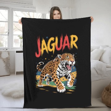 Discover Vivid Jaguar Bold Print Fleece Blankets