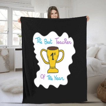 Discover First Teacher Appreciation Trophy Design Fleece Blankets